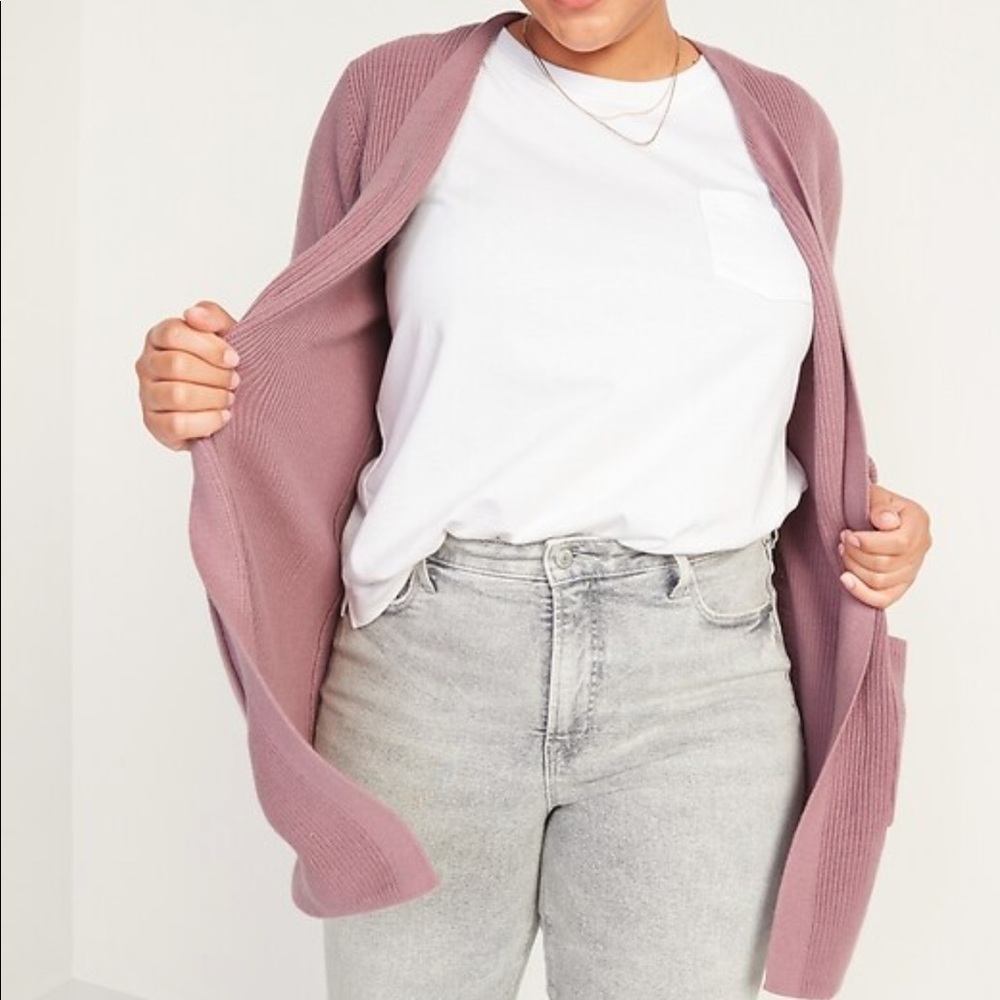 NWT Old Navy Textured Shaker-Stitch Long-Line Open-Front Sweater